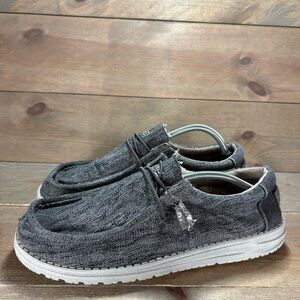 hey dude wally mens size 10 shoes gray slip on comfort sneakers